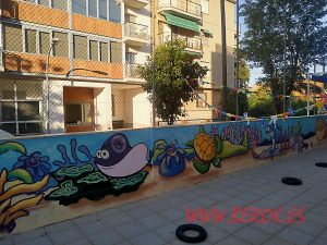 mural infantil patio de guarderia